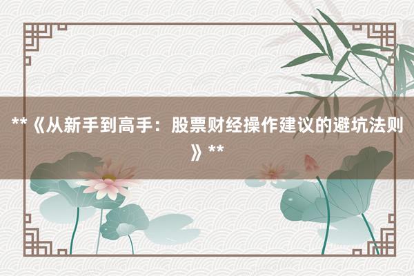 **《从新手到高手：股票财经操作建议的避坑法则》**
