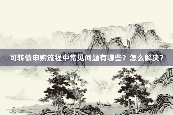可转债申购流程中常见问题有哪些？怎么解决？